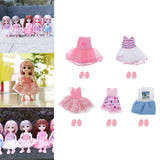 Maxbell 5 Set 16cm/6inch Mini Doll Dress Skirt Shoes Suit DIY Dress up Accessory