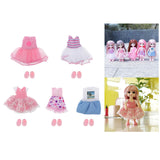 Maxbell 5 Set 16cm/6inch Mini Doll Dress Skirt Shoes Suit DIY Dress up Accessory
