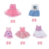 Maxbell 5 Set 16cm/6inch Mini Doll Dress Skirt Shoes Suit DIY Dress up Accessory