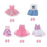 Maxbell 5 Set 16cm/6inch Mini Doll Dress Skirt Shoes Suit DIY Dress up Accessory