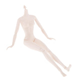 Maxbell 28cm Flexible Girl Nude Body Doll DIY Replacements Parts White Skin