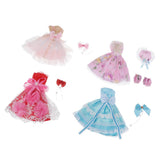 Maxbell Pretty Fashion Princess Doll Tee Dress Clothes Suit Set Fit for 14inch Dolls