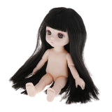 Maxbell Lovely 16cm Ball Jointed Girl Doll Nude Body DIY Parts Black Hair with Bangs