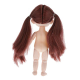 Maxbell Lovely 16cm Ball Jointed Girl Doll Nude Body DIY Parts Brown Horsetail