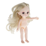 Maxbell Lovely 16cm Ball Jointed Girl Doll Nude Body DIY Parts Yellow Curly Hair