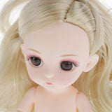 Maxbell Lovely 16cm Ball Jointed Girl Doll Nude Body DIY Parts Yellow Curly Hair