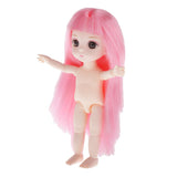 Maxbell Lovely 16cm Ball Jointed Girl Doll Nude Body DIY Parts Pink Hair with Bangs