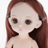 Maxbell Lovely 16cm Ball Jointed Girl Doll Nude Body DIY Parts Brown Straight Hair