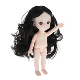 Maxbell Lovely 16cm Ball Jointed Girl Doll Nude Body DIY Parts Black Curly Hair