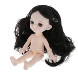 Maxbell Lovely 16cm Ball Jointed Girl Doll Nude Body DIY Parts Black Curly Hair