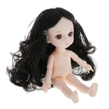 Maxbell Lovely 16cm Ball Jointed Girl Doll Nude Body DIY Parts Black Curly Hair