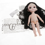 Maxbell Lovely 16cm Ball Jointed Girl Doll Nude Body DIY Parts Black Curly Hair