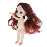 Maxbell Lovely 16cm Ball Jointed Girl Doll Nude Body DIY Parts Brown Curly Hair