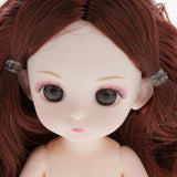 Maxbell Lovely 16cm Ball Jointed Girl Doll Nude Body DIY Parts Brown Curly Hair