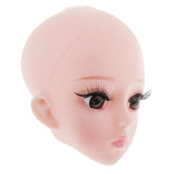 Maxbell Plastic Girl Doll Head 4D Real Eyelashes for 1/3 Doll Body Parts Brown Eyes