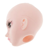 Maxbell Plastic Girl Doll Head 4D Real Eyelashes for 1/3 Doll Body Parts Brown Eyes