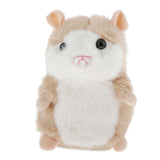 Maxbell 12cm Talking Walking Plush Hamster Kids Interactive Toy Gift Brown