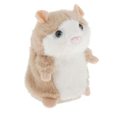 Maxbell 12cm Talking Walking Plush Hamster Kids Interactive Toy Gift Brown