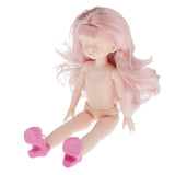 Maxbell Lovely 28cm Girl Doll Nude Body Part Light Pink Curly Hair Bangs
