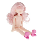 Maxbell Lovely 28cm Girl Doll Nude Body Part Light Pink Curly Hair Bangs