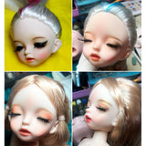 Maxbell Lovely 28cm Girl Doll Nude Body Part Light Pink Curly Hair Bangs