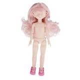 Maxbell Lovely 28cm Girl Doll Nude Body Part Light Pink Curly Hair Bangs