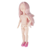 Maxbell Lovely 28cm Girl Doll Nude Body Part Pink Straight Hair Central Parting
