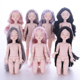 Maxbell Lovely 28cm Girl Doll Nude Body Part Pink Straight Hair Central Parting
