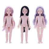 Maxbell Lovely 28cm Girl Doll Nude Body Part Pink Straight Hair Central Parting