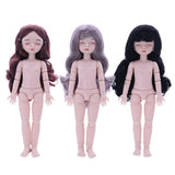Maxbell Lovely 28cm Girl Doll Nude Body Part Brown Curly Hair