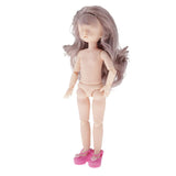 Maxbell Lovely 28cm Girl Doll Nude Body Part Gray Curly Hair Bangs