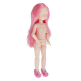 Maxbell Lovely 28cm Girl Doll Nude Body Part Rose Pink Straight Hair Central Parting