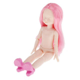 Maxbell Lovely 28cm Girl Doll Nude Body Part Rose Pink Straight Hair Central Parting