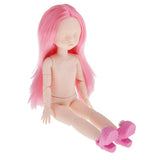 Maxbell Lovely 28cm Girl Doll Nude Body Part Rose Pink Straight Hair Central Parting