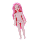 Maxbell Lovely 28cm Girl Doll Nude Body Part Rose Pink Straight Hair Central Parting