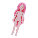 Maxbell Lovely 28cm Girl Doll Nude Body Part Rose Pink Straight Hair Central Parting