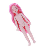 Maxbell Lovely 28cm Girl Doll Nude Body Part Rose Pink Straight Hair Central Parting