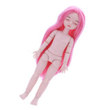 Maxbell Lovely 28cm Girl Doll Nude Body Part Rose Pink Straight Hair Central Parting