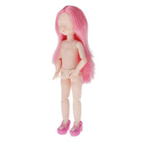Maxbell Lovely 28cm Girl Doll Nude Body Part Rose Pink Straight Hair Central Parting