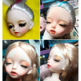 Maxbell 1/6 Jointed Female Doll Head Parts (No Makeup)for BJD Doll Accessories