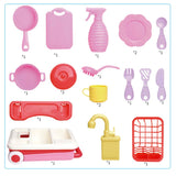 Maxbell Kitchen Toy Set Children Pretend Play Cooking Tool Cookware Accessories Blue