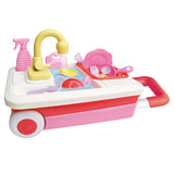 Maxbell Kitchen Toy Set Children Pretend Play Cooking Tool Cookware Accessories Pink