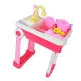 Maxbell Kitchen Toy Set Children Pretend Play Cooking Tool Cookware Accessories Pink