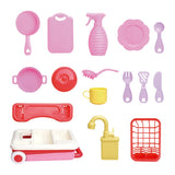 Maxbell Kitchen Toy Set Children Pretend Play Cooking Tool Cookware Accessories Pink