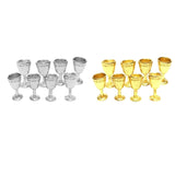 Maxbell 8x Wine Glass Goblet Simulation Furniture for Miniature Dollhouse Accs Gold
