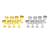 Maxbell 8x Wine Glass Goblet Simulation Furniture for Miniature Dollhouse Accs Gold