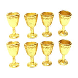 Maxbell 8x Wine Glass Goblet Simulation Furniture for Miniature Dollhouse Accs Gold