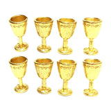 Maxbell 8x Wine Glass Goblet Simulation Furniture for Miniature Dollhouse Accs Gold