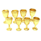 Maxbell 8x Wine Glass Goblet Simulation Furniture for Miniature Dollhouse Accs Gold
