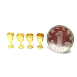 Maxbell 8x Wine Glass Goblet Simulation Furniture for Miniature Dollhouse Accs Gold